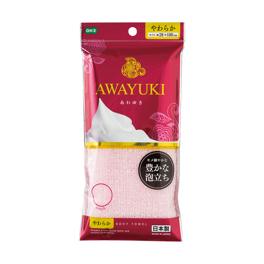 あわゆき　ナイロンタオルやわらか　ピンク
